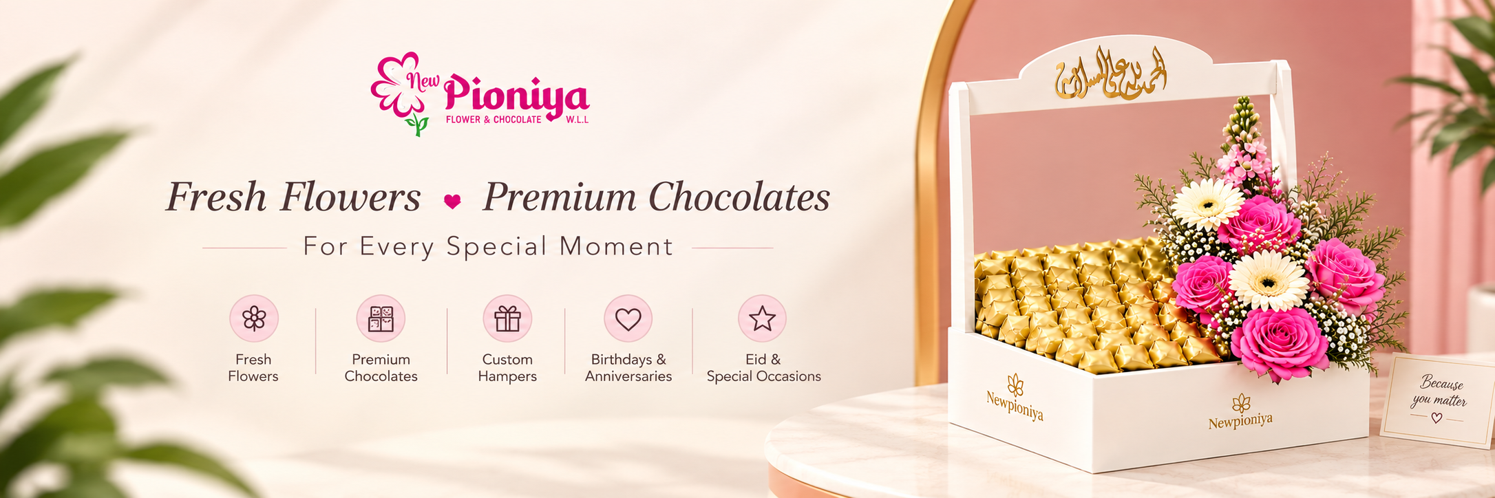 Fresh Flowers, Premium Chocolates